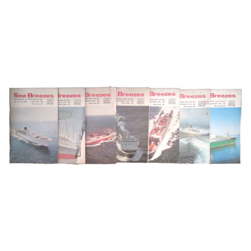 Sea Breezes Magazines 14 Issue Set- January-February 1975, November 1975, January-May 1976, July 197