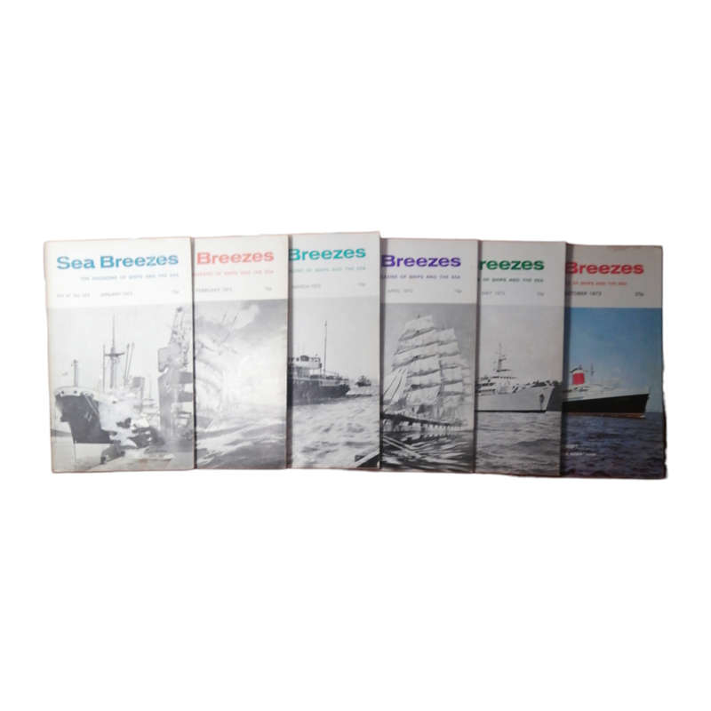 1973 Sea Breezes Magazines 6 Issue Set- January-May, October Softcover