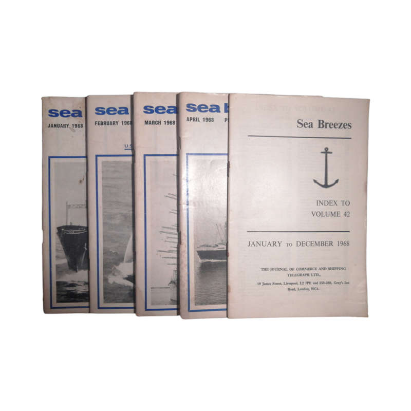 1968 Sea Breezes Magazines 12 Issue Set- January-December, Index Softcover