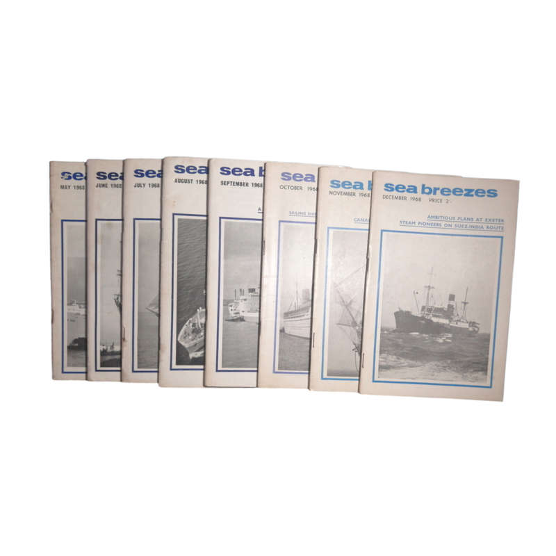 1968 Sea Breezes Magazines 12 Issue Set- January-December, Index Softcover
