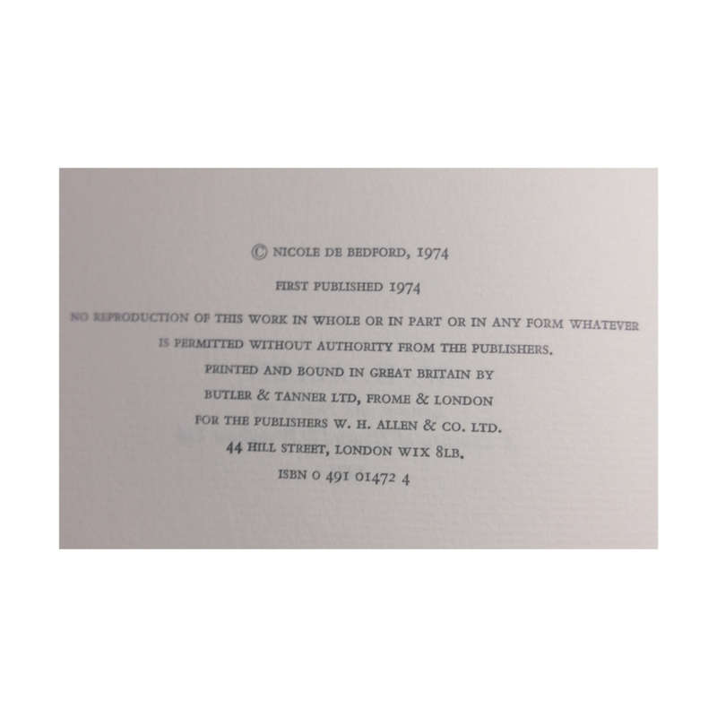 1974 Nicole Nobody- The Autobiography Of The Duchess Of Bedford by Nicole Russel Hardcover w/ Dustja