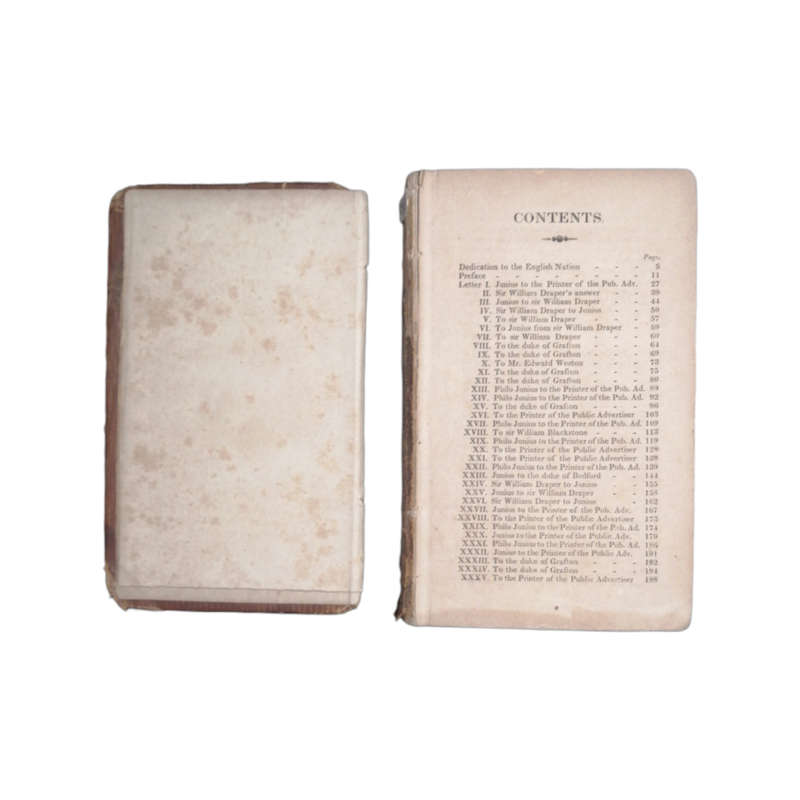 1829 Letters Of Junius In Two Volumes- Volume 1  Hardcover w/o Dustjacket