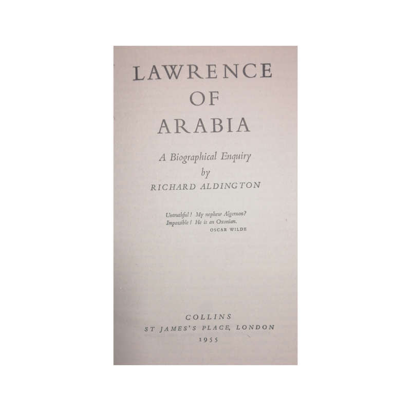 1955 Lawrence Of Arabia- A Biographical Enquiry by Richard Aldington Hardcover w/o Dustjacket
