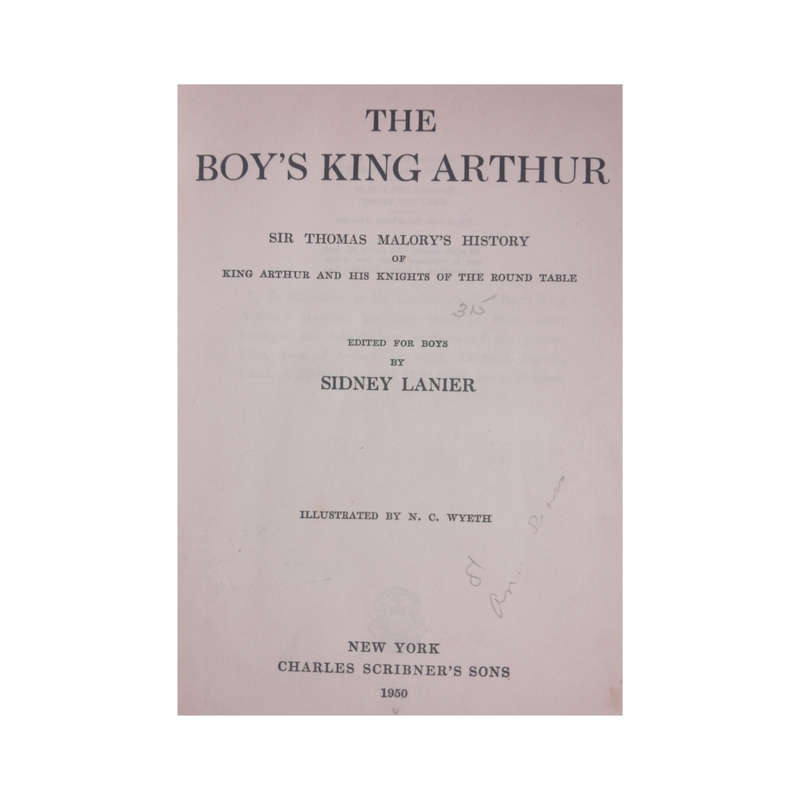 1950 The Boy`s King Arthur by Sidney Lanier Hardcover w/o Dustjacket