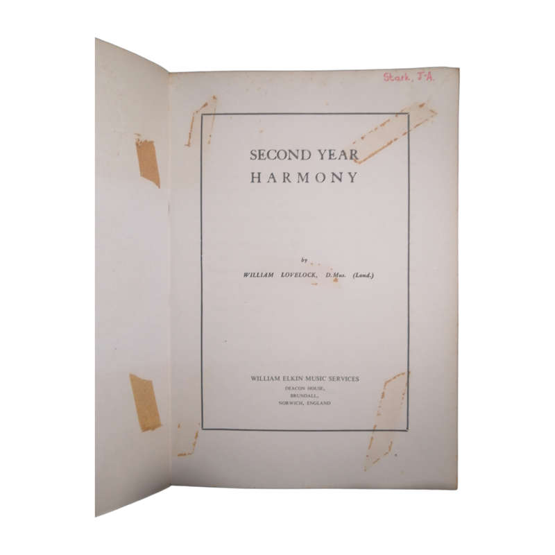 Second Year Harmony by William Lovelock Softcover