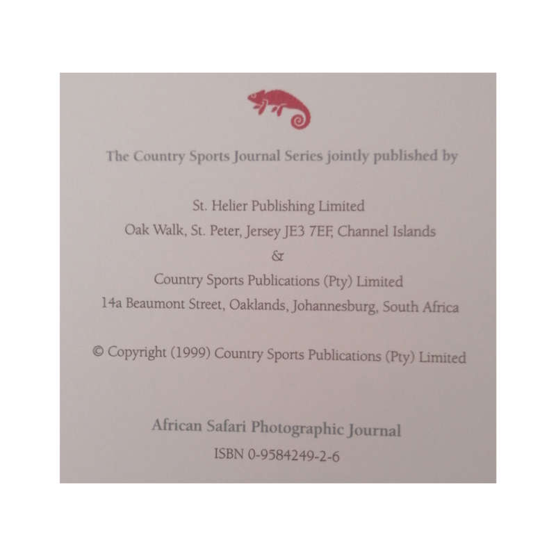 1999 African Safari- Photographic Journal Millennium Edition Hardcover w/o Dustjacket