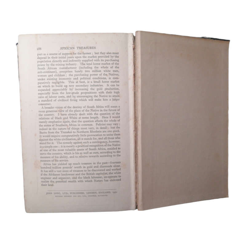 1932 African Treasures by William P. Taylor Hardcover w/o Dustjacket