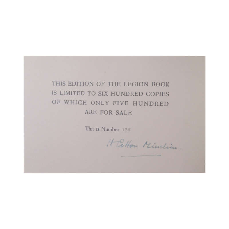 1929 The Legion Book Edited by Captain H. Cotton Minchin Hardcover w/o Dustjacket
