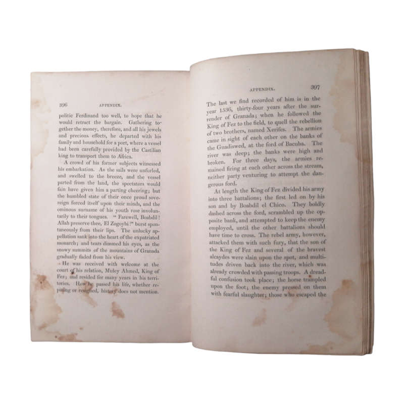 1829 A Chronicle Of The Conquest Of Granada Volume 2 by Washington Irving Hardcover w/o Dustjacket