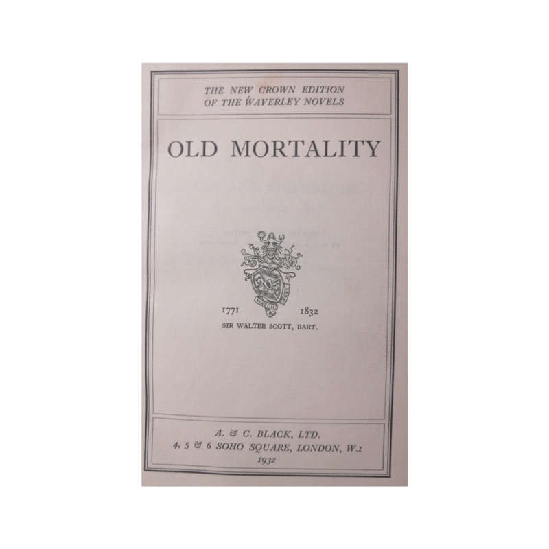 1932 Old Mortality by Sir Walter Scott  Hardcover w/o Dustjacket