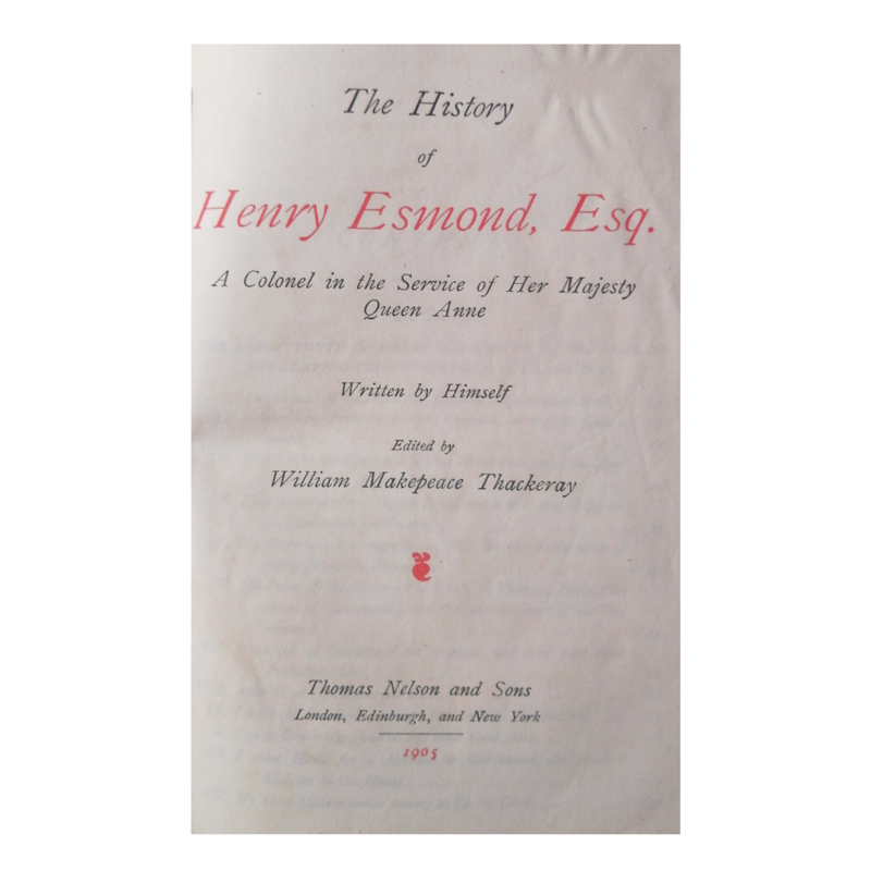 1905 The History Of Henry Esmond by Henry Esmond Softcover