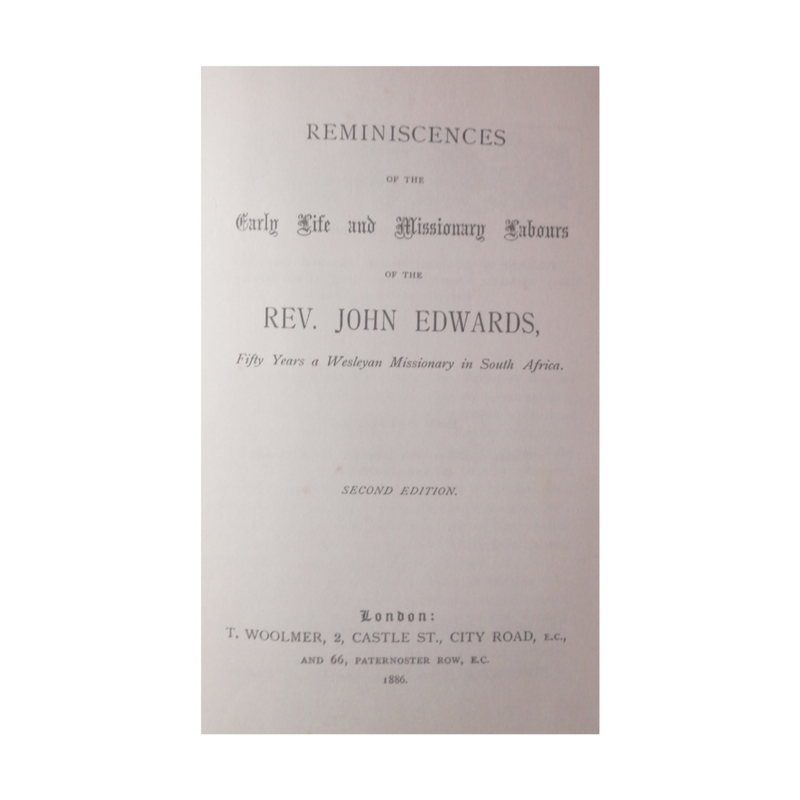 1886 Fifty Years Of Mission Life In South Africa by Rev. John Edwards Hardcover w/o Dustjacket