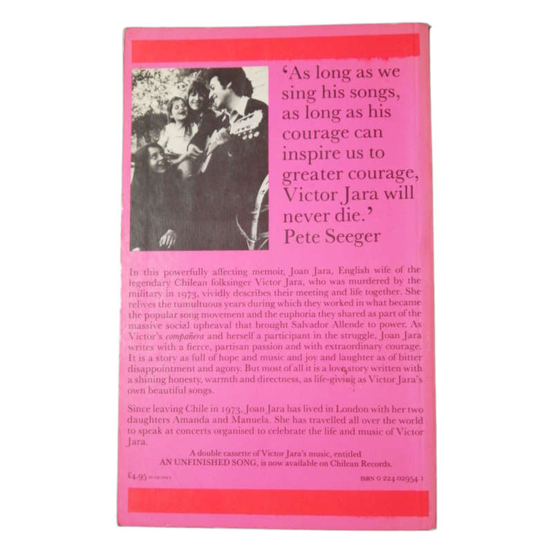 Victor- An Unfinished Song by Joan Jara 1983 Softcover