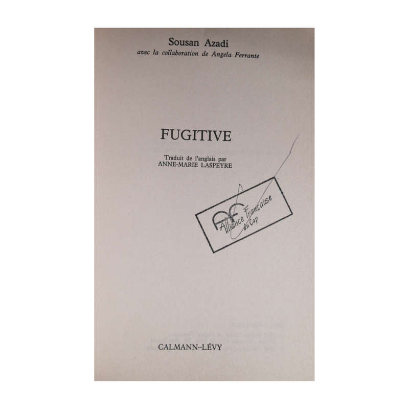 Fugitive by Sousan Azadi 1990 Softcover