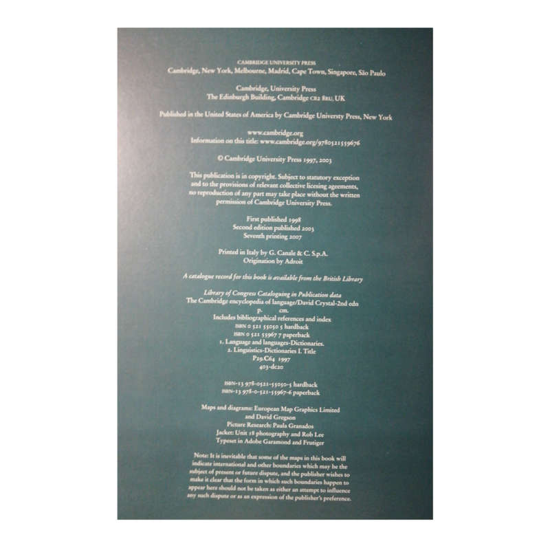 The Cambridge Encyclopedia Of Language by David Crystal 2007 Softcover