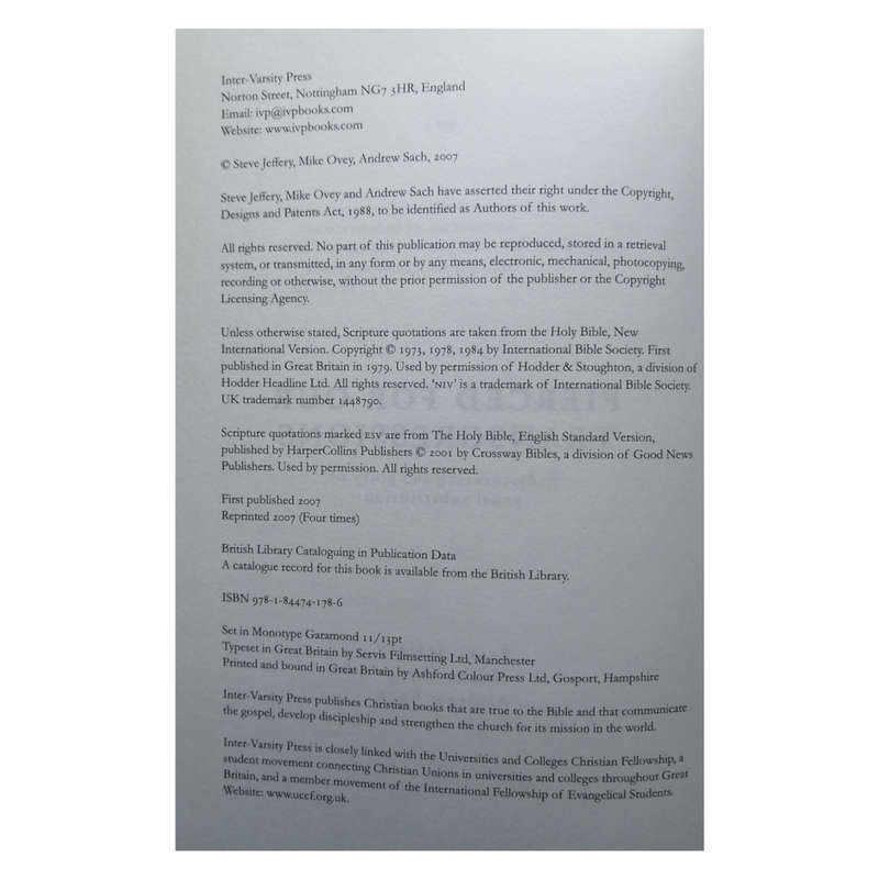 Pierced For Our Transgressions by Steve Jeffery, Mike Ovey and Andrew Sach 2007 Softcover