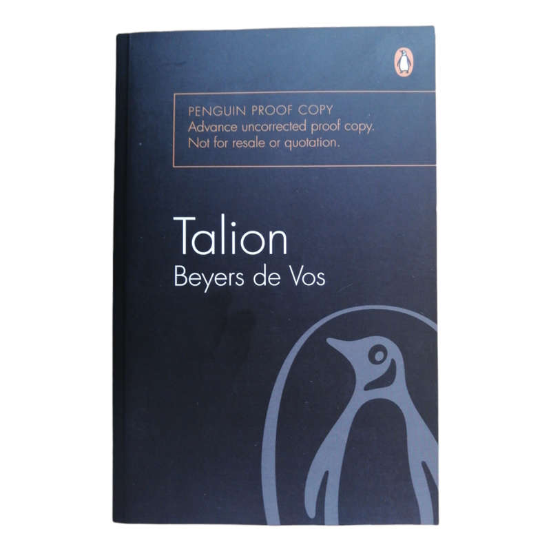 Talion by Beyers De Vos Penguin Proof Copy First Edition 2018 Softcover