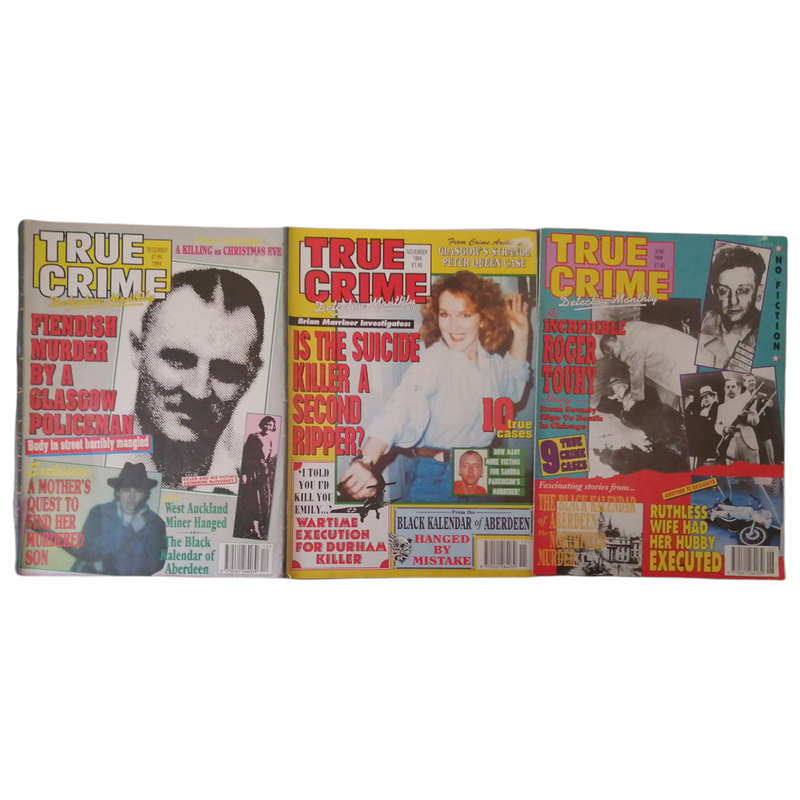 True Crime Detective Monthly Magazine 3 Magazine Set 1994 Softcover