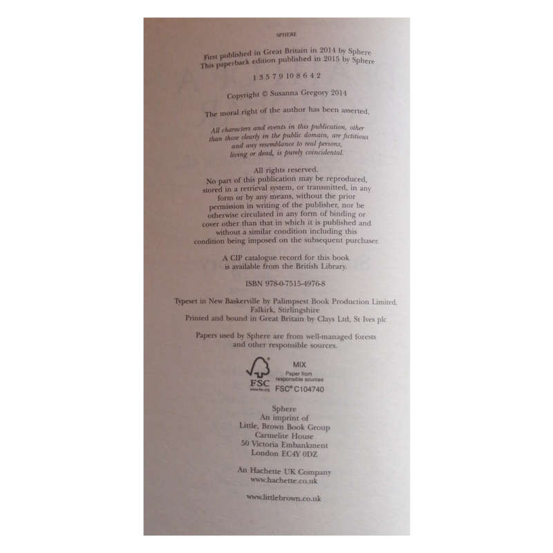 Death Of A Scholar by Susanna Gregory 2015 Softcover
