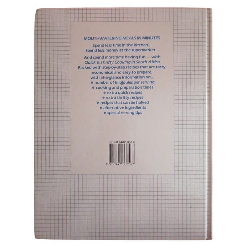 Reader`s Digest Quick And Thrifty Cooking In South Africa 1990 First Edition Hardcover w/o Dustjacke