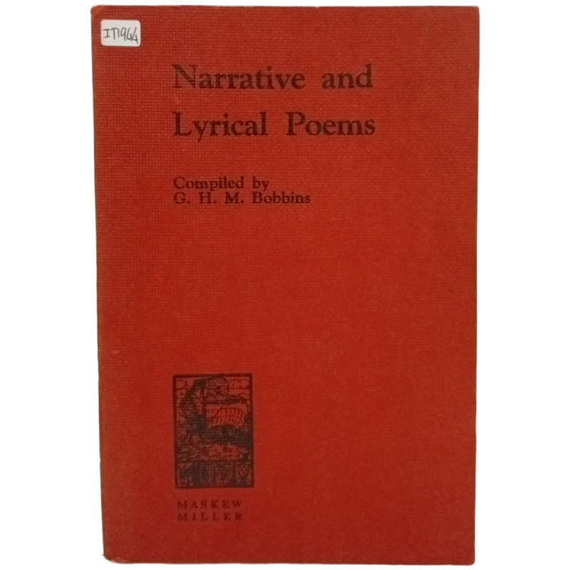 Narrative And Lyrical Poems by G. H. M. Bobbins 1965 Softcover