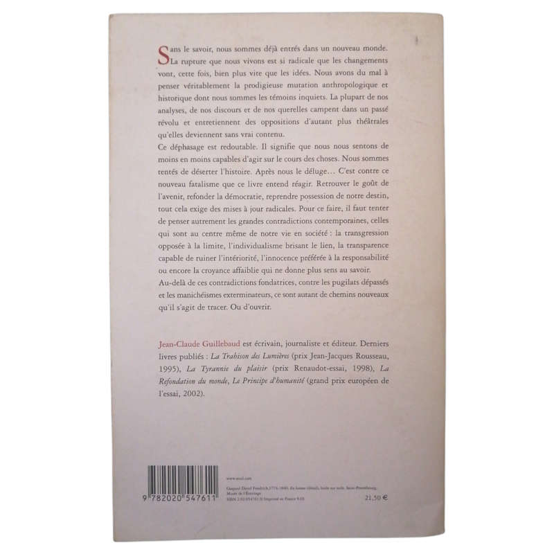 Le Gout De L`avenir by Jean-Claude Guillebaud 2003 Softcover (French)