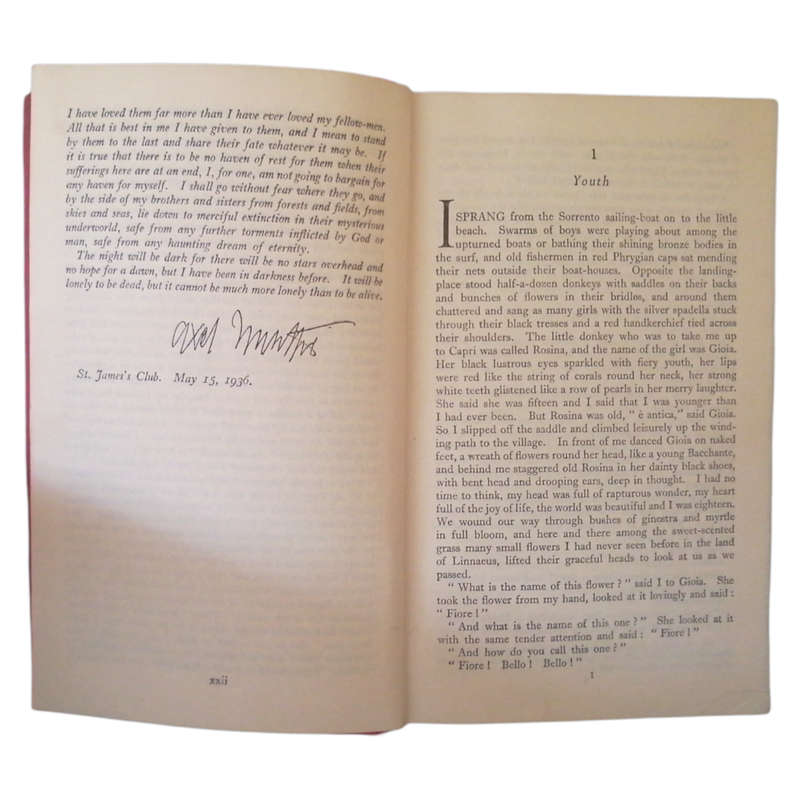 The Story Of San Michele by Axel Munthe  Hardcover w/o Dustjacket