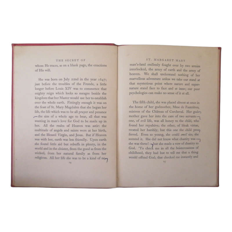 The Secret Of St. Margaret Mary by Henri Gheon 1937 Hardcover w/o Dustjacket