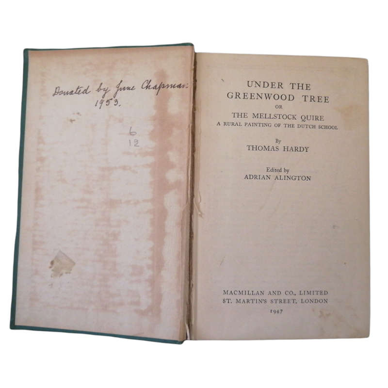 Under The Greenwood Tree Or The Mellstock Quire by Thomas Hardy 1947 Hardcover w/o Dustjacket
