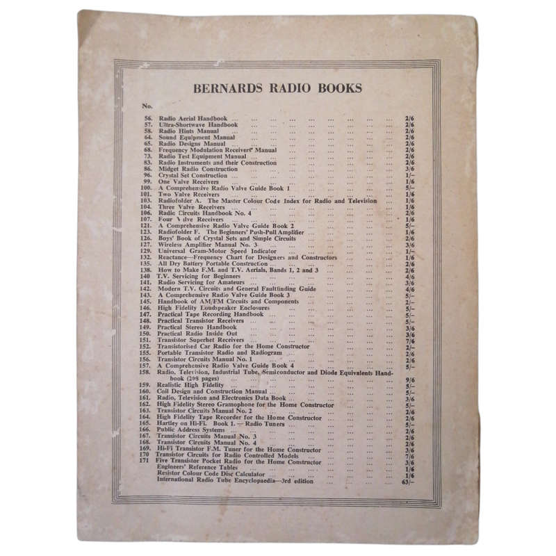 Transistor Circuits For Radio Controlled Models by Howard Boys 1961 Softcover