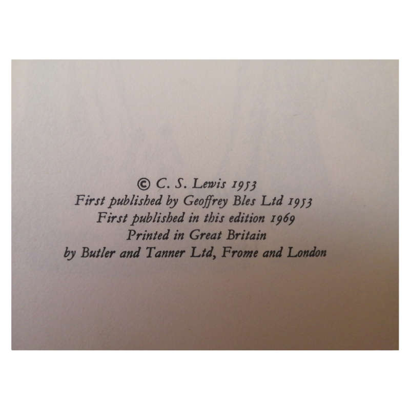 The Silver Chair by C.S. Lewis 1969 Hardcover w/o Dustjacket