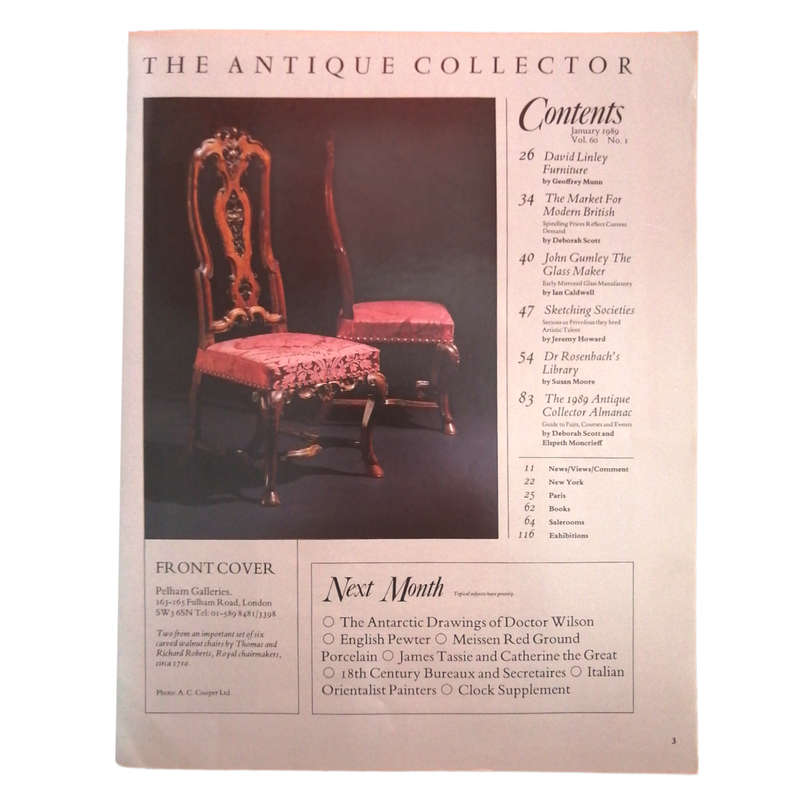 The Antique Collector Volume 60 Number 1 January 1989  Softcover