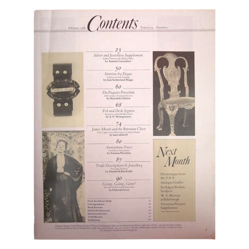 The Antique Collector Volume 59 Number 2 February 1988 Softcover