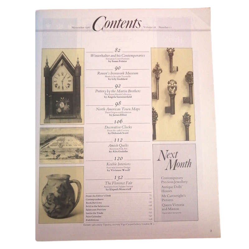 The Antique Collector Volume 58 Number 11 November 1987 Softcover