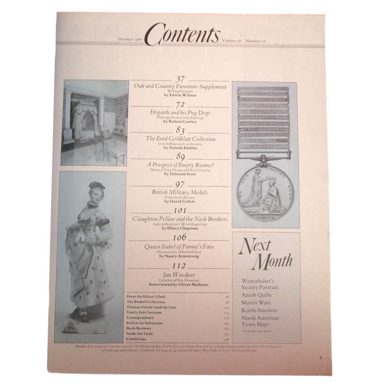 The Antique Collector Volume 58 Number 10 October 1987 Softcover