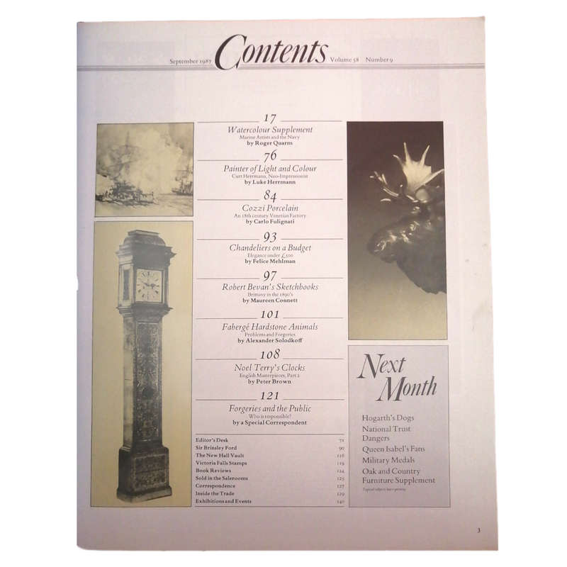 The Antique Collector Volume 58 Number 9 September 1987 Softcover