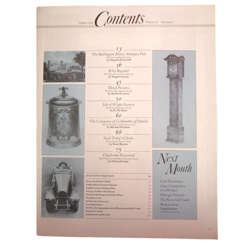 The Antique Collector Volume 58 Number 8 August 1987 Softcover