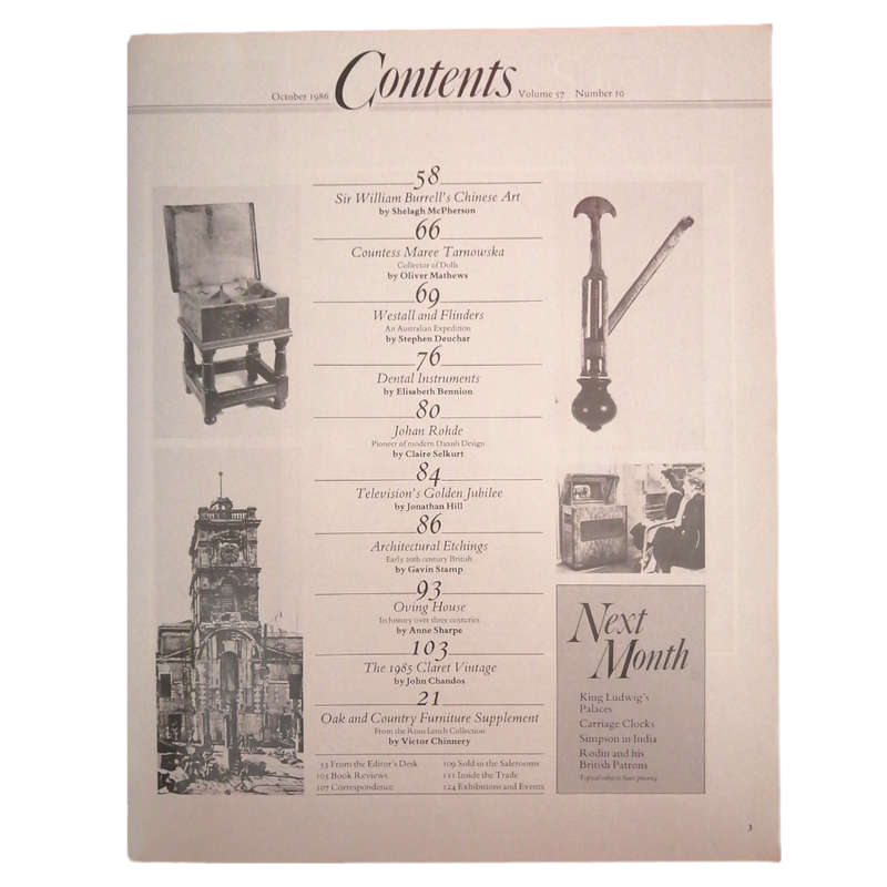 The Antique Collector Volume 57 Number 10 October 1986 Softcover