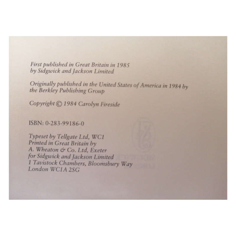 Goodbye Again by Carolyn Fireside 1985 Hardcover w/Dustjacket