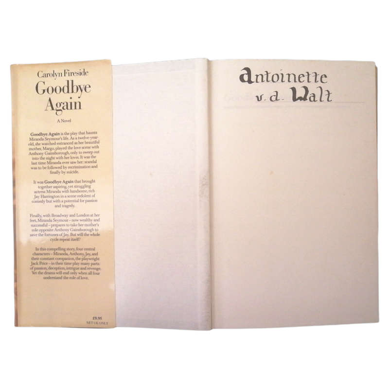 Goodbye Again by Carolyn Fireside 1985 Hardcover w/Dustjacket
