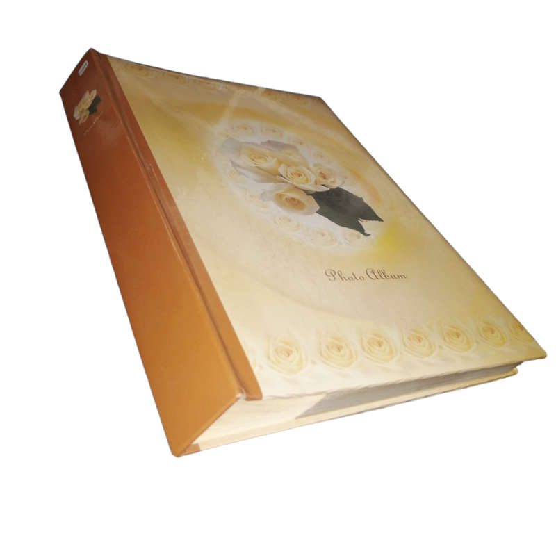300 Pocket- Book Type Slip-In Yellow Rose Photo Album- With Memo Writing Area