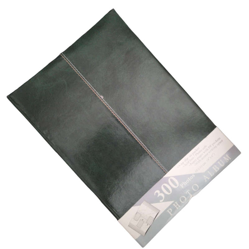 300 Pocket- Book Type Slip-In Acid Free With Memo Writing Area Dark Green Photo Album