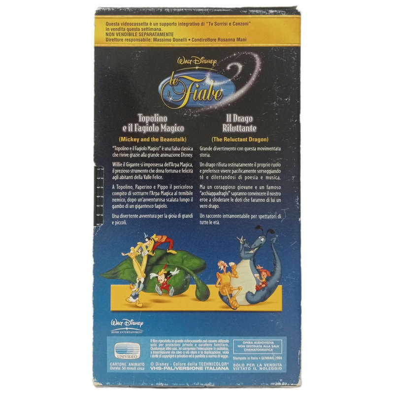 Topolino E Il Fagiolo Magico / Il Drago Riluttante [Italian Edition], Compact VHS