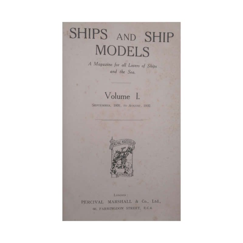1932 Ships And Ship Models Volume 1 1931-1932 Hardcover w/o Dustjacket
