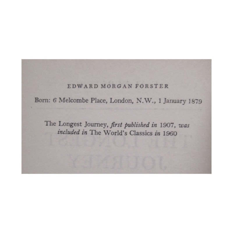 1960 The Longest Journey by E. M. Foster Hardcover w/ Dustjacket