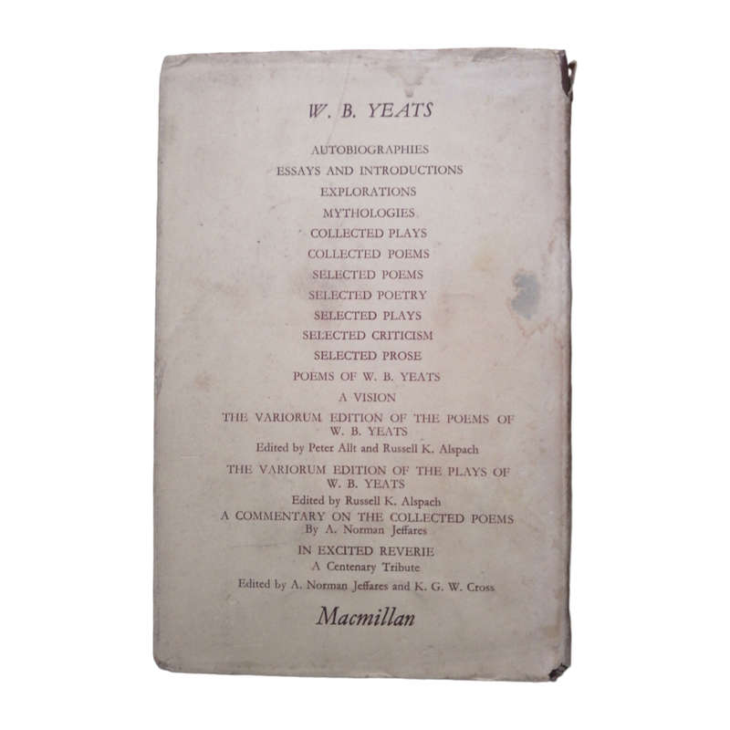 1969 Collected Poems Of W. B. Yeats Hardcover w/ Dustjacket