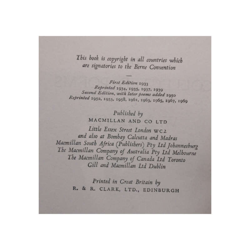 1969 Collected Poems Of W. B. Yeats Hardcover w/ Dustjacket
