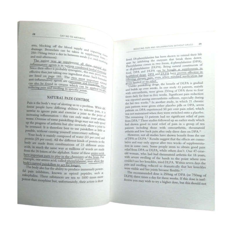 Say No To Arthritis by Patrick Holford 1999 Softcover