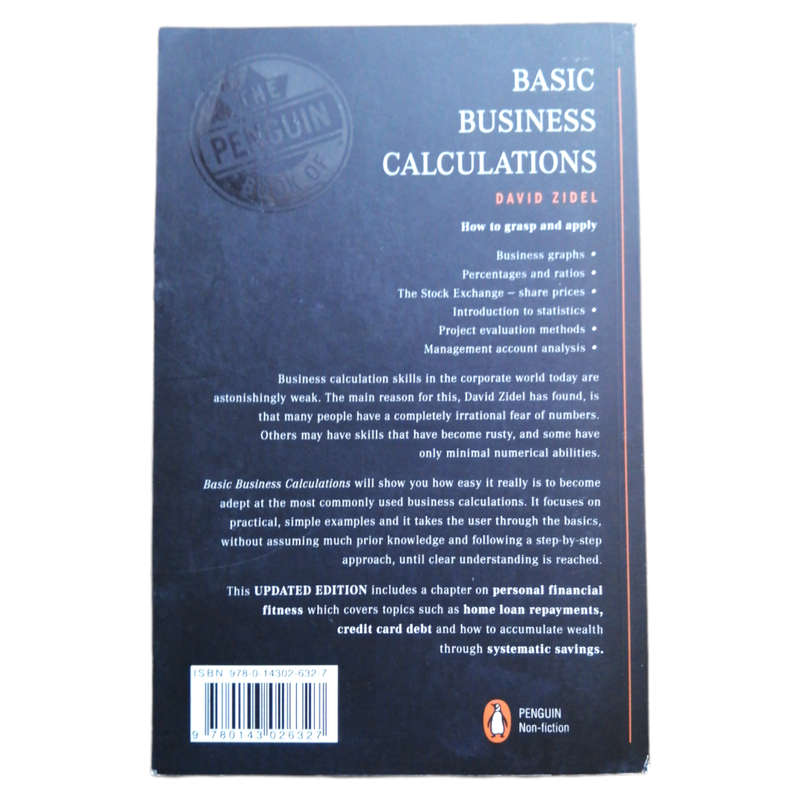 Basic Business Calculations by David Zidel 2010 Softcover