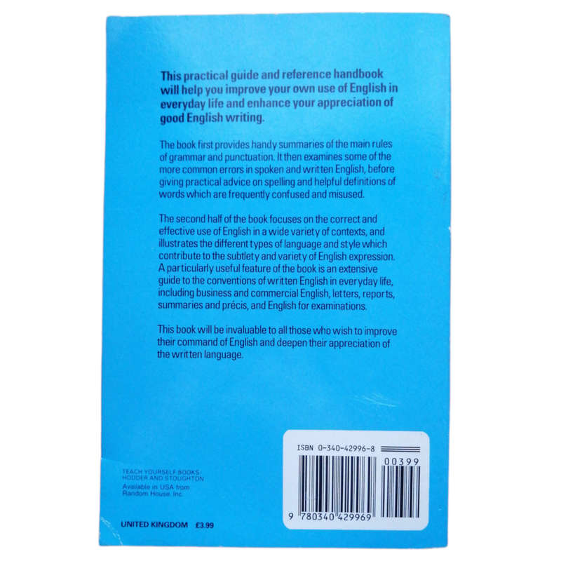 Teach Yourself Correct English by B. A. Phythian 1991 Softcover